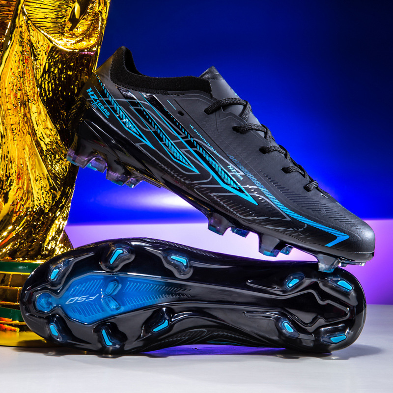 Zapatos de Fútbol de Corte Bajo Transpirables de TPU y Goma para Entrenamiento en Pastizal