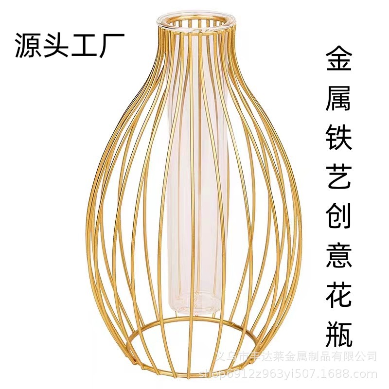 跨境金属工艺花瓶家居摆件铁艺花瓶装饰铁艺花瓶专业厂家直销