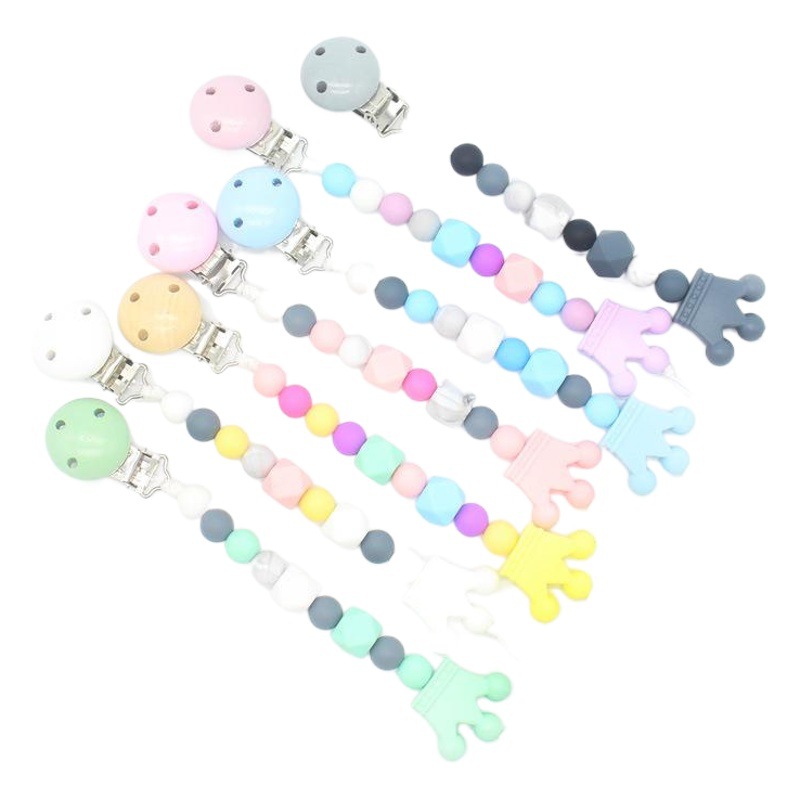 Suministros para bebés chupete Cadena de chupete de silicona para bebés clip Amazon Comercio exterior Venta caliente cadena anti-caída cadena chupete