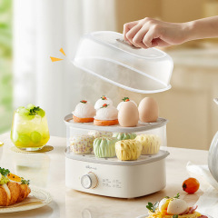 クマの卵調理器 ZDQ-K12H1 電気蒸し器 家庭用多機能蒸しと調理オールインワン朝食機 予約タイマー 小型