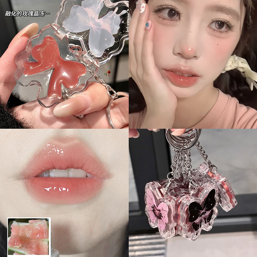 Cappuvini Fu mariposa historia sólida miel labial espejo no es fácil de tocar taza fiesta de estudiantes maquillaje lápiz labial al por mayor image 7