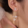 Silver needle, zirconium, fashionable earrings, silver 925 sample, light luxury style, double wear