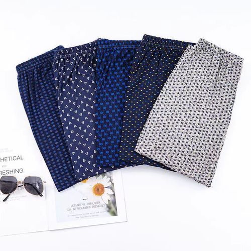 Men's Modal Bottoming Home Leisure Pants Plus Size Extra Large Elastic Pants Warm Thin Autumn Pants for Middle-aged and Elderly