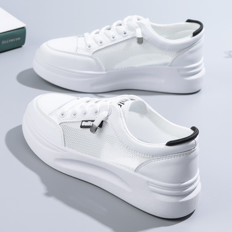 Red versátil zapatos blancos para mujeres primavera y otoño de 2025 nuevos zapatos de mujer zapatos deportivos cómodos de estilo nacional skate