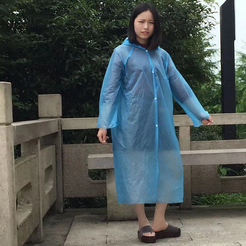 Wholesale Button Type Disposable Transparent One-piece Raincoat Outdoor Adult Hooded Plastic Raincoat Unisex Wholesale Button Type Disposable Transparent One-piece Raincoat Outdoor Adult Hooded Plastic Raincoat Unisex