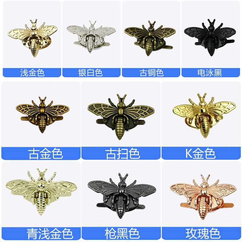 En stock metal abeja bloqueo bolso accesorios giro bloqueo fundición aleación de zinc abeja hardware bloqueo