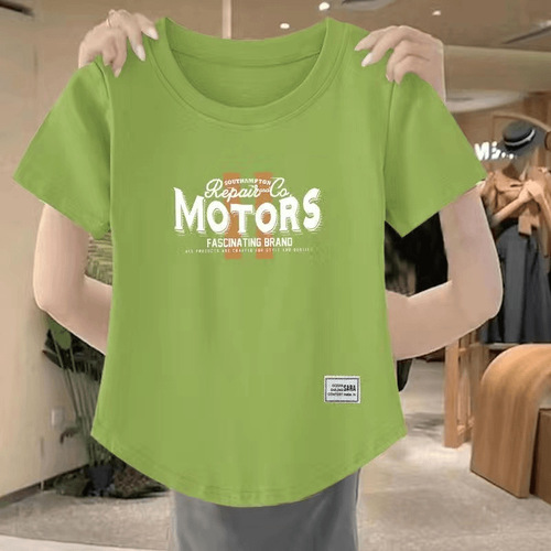 New Chinese Style National Style Women's White Summer Retro Heavy Work Print T-Shirt Short Sleeve Bodice