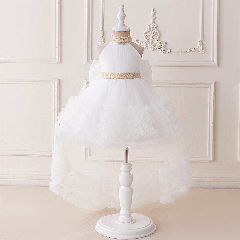 2025 nuevo vestido de cumpleaños de niñas transfronterizas vestido de niñas vestido de princesa colgante vestido de red vestido de vestido de niño