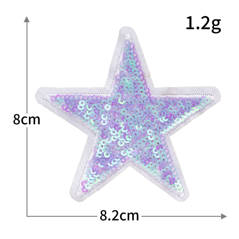 クロスボーダー新しい五芒星スパンコール刺繍布ステッカー服、靴、帽子装飾修理穴ステッカーパッチステッカーバッジ|undefined