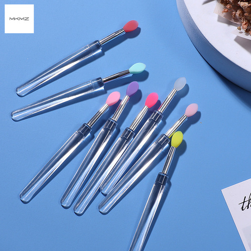 Portable carrying cover dustproof silicone lip brush sequined lip brush lipstick brush lipstick brush travel makeup brush