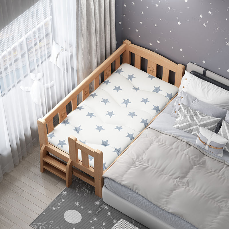 Mosaic Children bed Widen Bedside solid wood guardrail Little bed Baby bed Boys and girls single bed Big bed