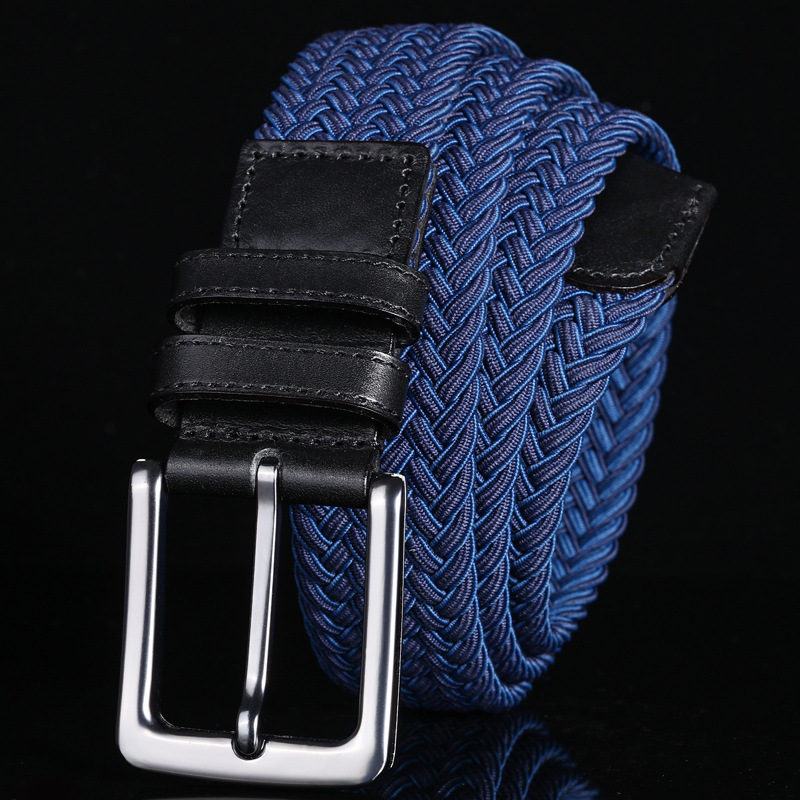 Elastic canvas belt men's suit business casual pants with golf buckle woven belt wholesale