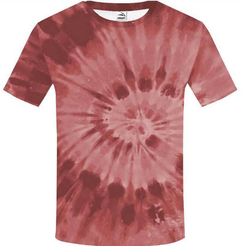 2024 verano europeo y americano suelto deportes y ocio tie-dye cuello redondo manga corta para hombres pareja juvenil moda marca de moda camiseta