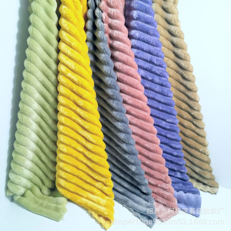 Double-Sided Flannel Striped Cut Velvet Fabric with Cut-Out Patterns, Checkered Striped Fabric for Home Wear, Pillow Covers, and Cartoon Prints Double-Sided Flannel Striped Cut Velvet Fabric with Cut-Out Patterns, Checkered Striped Fabric for Home Wear, Pillow Covers, and Cartoon Prints