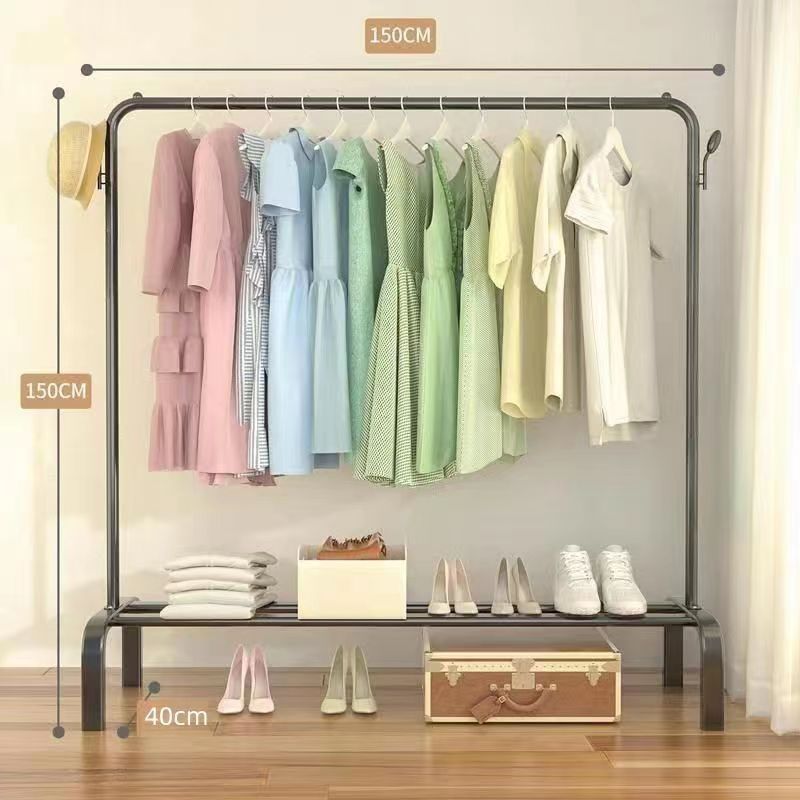 Percha de piso interior varilla de secado de balcón percha de ropa de dormitorio simple percha de ropa de una sola varilla percha de colcha percha de ropa