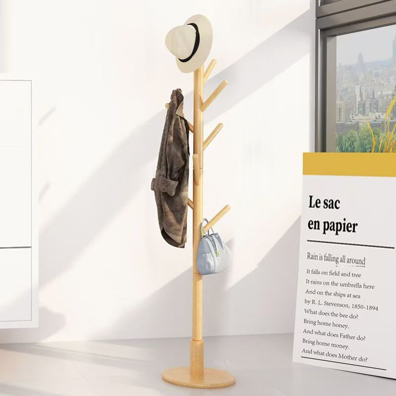 Madera sólida ligera y lujosa simple percha de sombrero percha de disco percha de secado percha de cama percha de bolsa percha de dormitorio percha de piso vertical