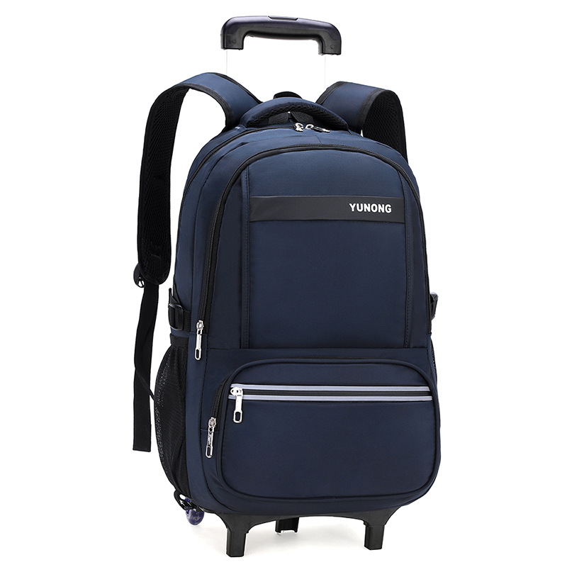 Una pieza de entrega de pescado natural mochila de gran capacidad de seis ruedas escalera estudiante de escuela primaria y secundaria mochila imprimible LOGO