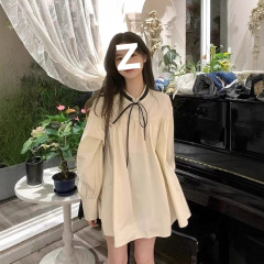 小个子衬衫娃娃连衣裙子女春秋新款法式温柔小众减龄短裙超仙内搭