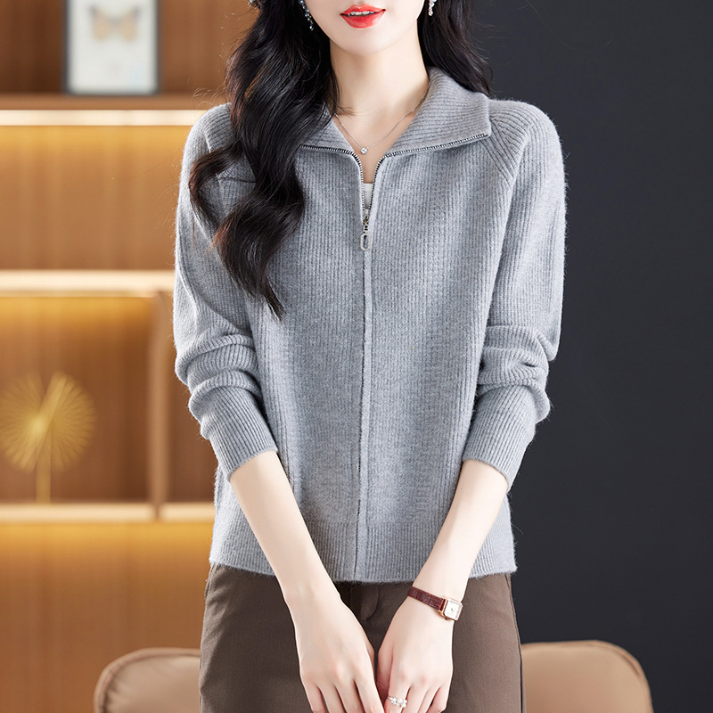 Counter Genuine Knitted Wool Cardigan Jacket for Women 2025 Autumn and Winter Short Style Urban Cashmere Sweater for Women
