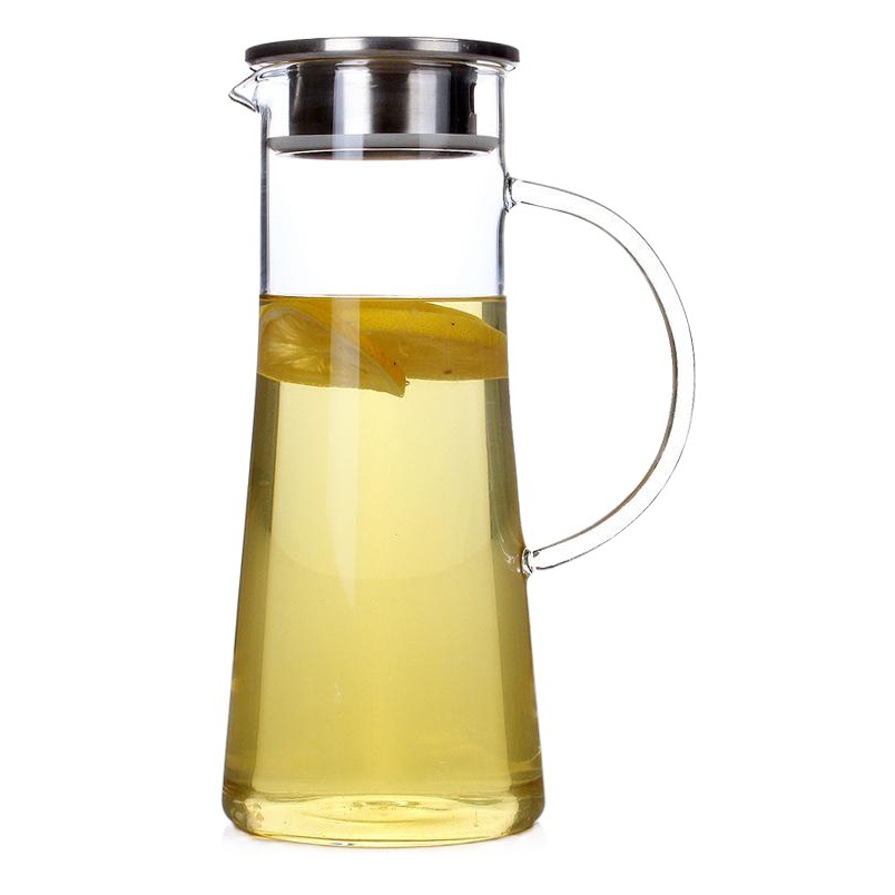 Botella de agua fría de vidrio resistente al calor engrosada botella de agua fría de gran capacidad olla de jugo tetera de vidrio transparente ventas directas de fábrica