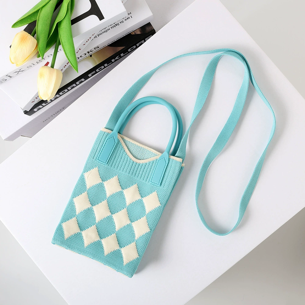 Вязаная сумка через одно плечо, сумка для отдыха, корейский стиль.