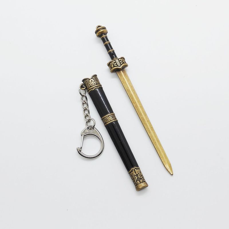 ミニ古代の有名な剣 12cm 秦王剣金属武器装飾品勾践剣モデルおもちゃキーホルダーペンダント|undefined