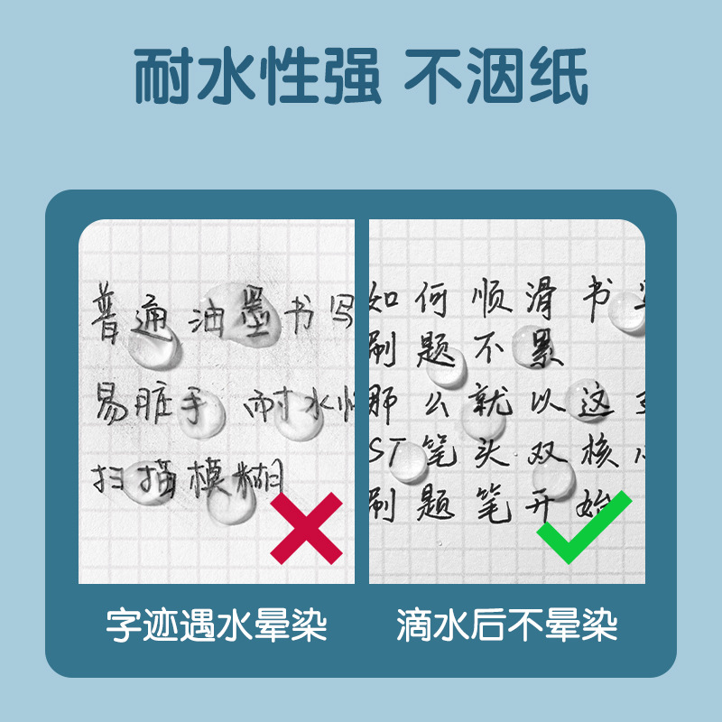 Deli / Dely cepillo neutro para estudiantes con S08E presión de pluma de prueba transparente velocidad de secado ST cabeza 0.5mm