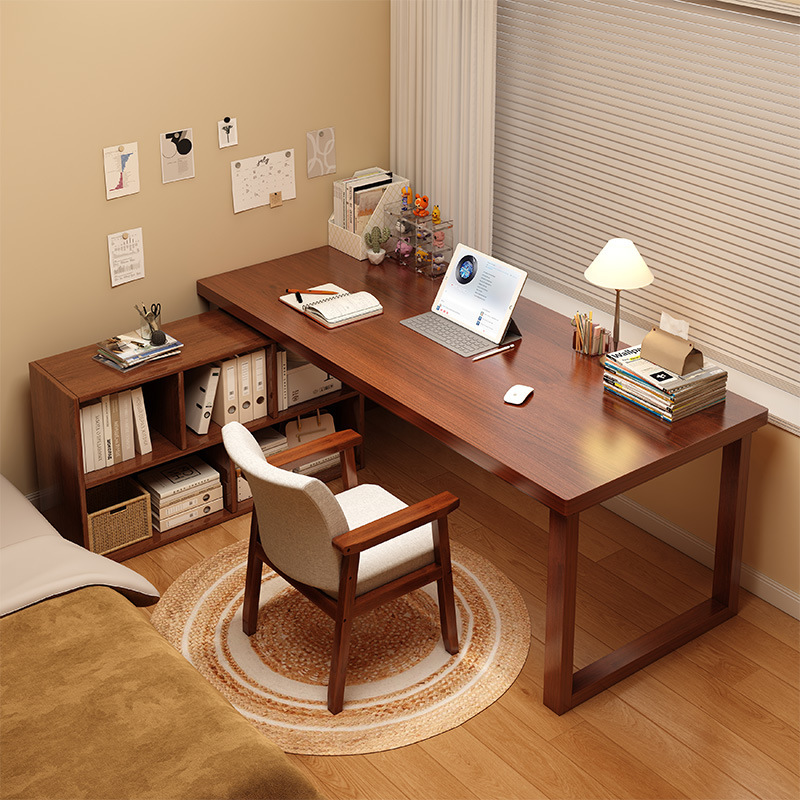 Solid Wood Leg Desk L-shaped Bedroom Corner Desk 7-shaped Table Household Bedside Computer Desk Corner Desk Workbench Solid Wood Leg Desk L-shaped Bedroom Corner Desk 7-shaped Table Household Bedside Computer Desk Corner Desk Workbench