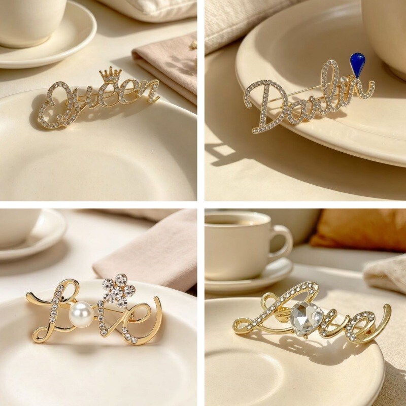 New Queen Crown Elegant Brooch Cyber Celebrity Diamond Pin Anti-Light Exquisite Corsage Insert Decorative Letters New Queen Crown Elegant Brooch Cyber Celebrity Diamond Pin Anti-Light Exquisite Corsage Insert Decorative Letters