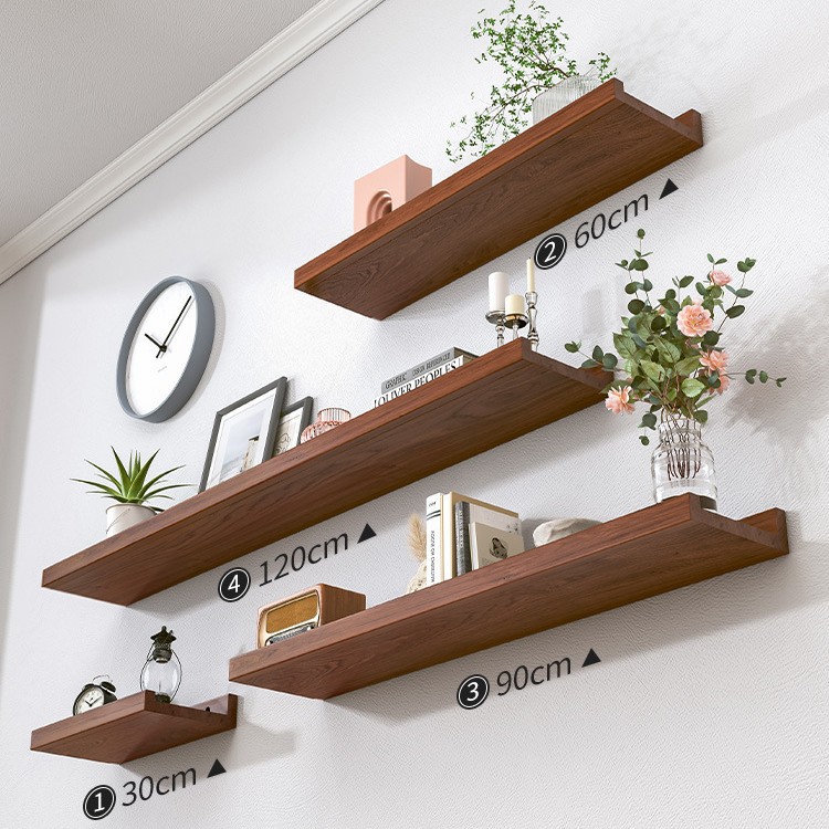 Práctico estante de la pared estante de la partición estante colgante de pared sala de estar TV decoración de la pared de una palabra tablero de madera