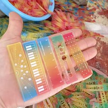 称心如意尺掌心尺糖果色m5手帐本迷你多功能刻度尺透明波浪直尺子