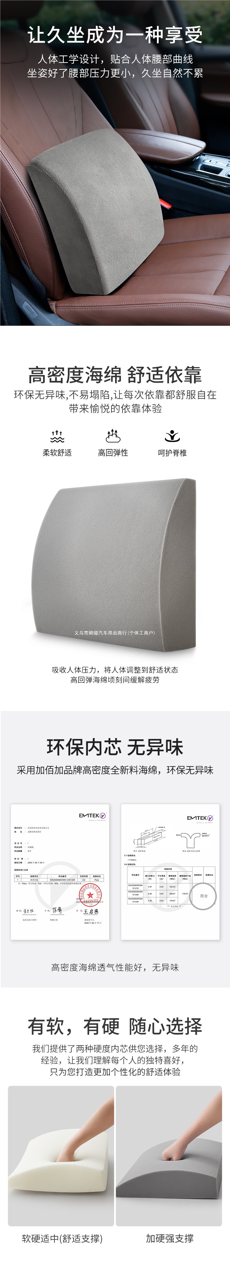 Lumbar support cushion for office, computer chair back cushion, car seat pillow, pregnancy lumbar pillow, chair lumbar cushion