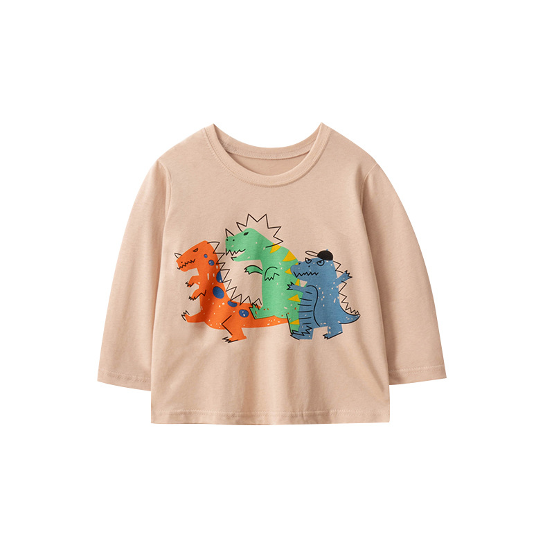 Malwee niño camiseta de manga larga ropa de otoño nuevo estilo europeo y americano para niños de media edad casual cuello redondo impresión de ropa superior infantil