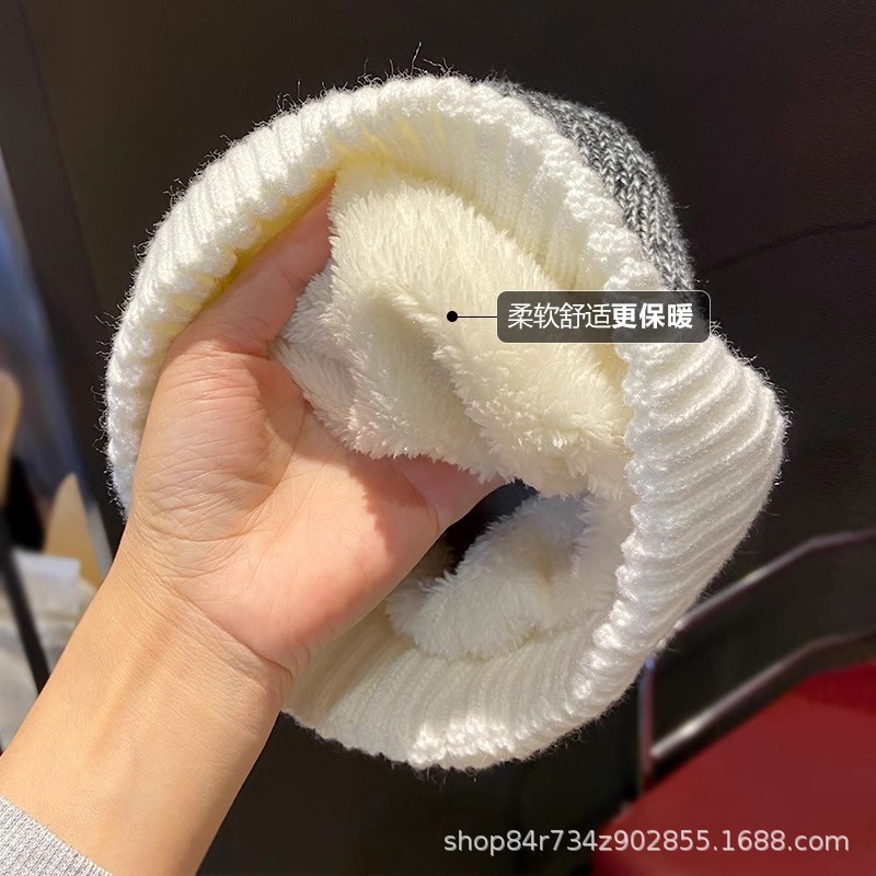 大头围毛线帽男秋冬加厚护耳针织冷帽户外骑行防风保暖堆堆帽批发|undefined