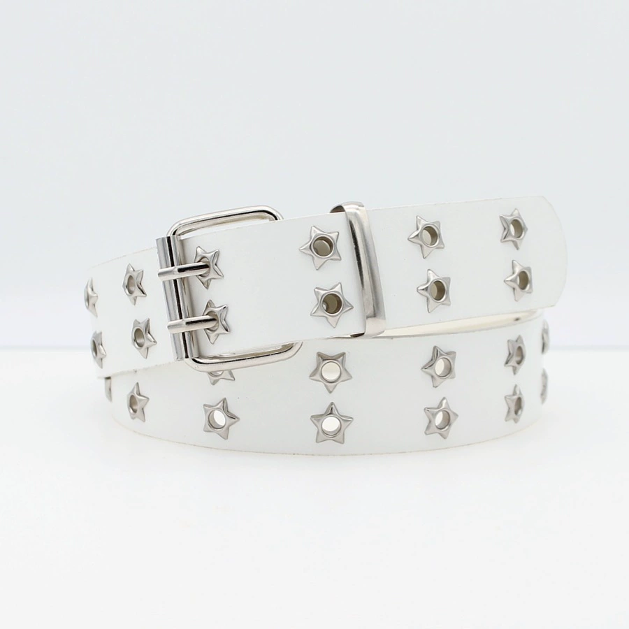 Новый стиль звезды воздушная глазная декоративная двухрядная отверстие широкий пояс модная игольчатая пряжка дикий панк-ветер ремень женский спот оптом