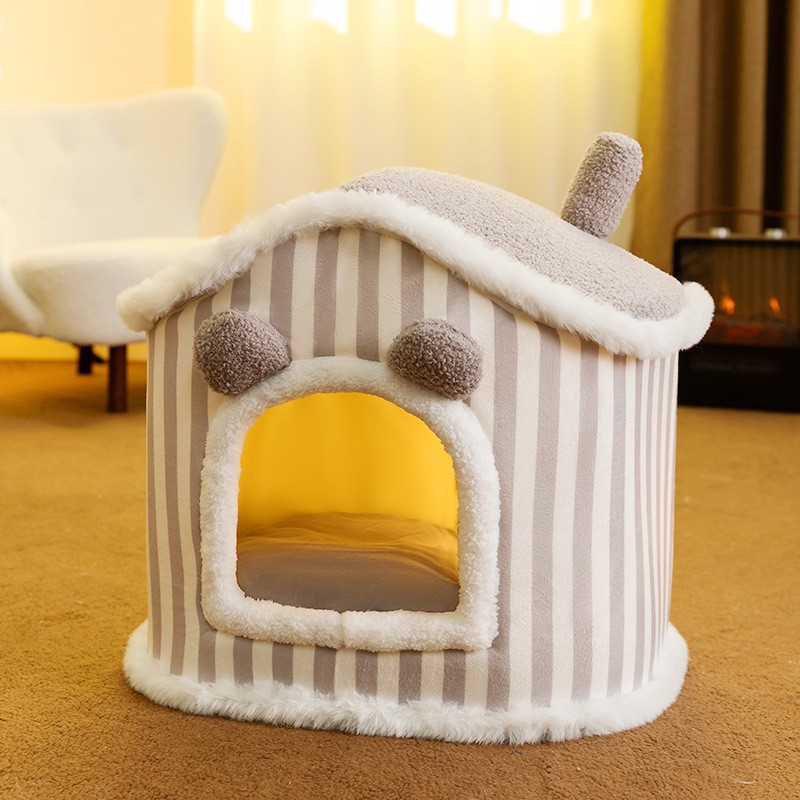 Casa-cama para perros medianos y pequeños, desmontable, para todas las estaciones, para gatos y perros