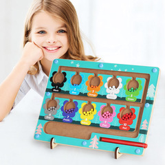 Color Recognition Teaching Tools, Digital Classification Magnetic Maze, Children's Montessori Early Education Magnetic Writing and Counting Board