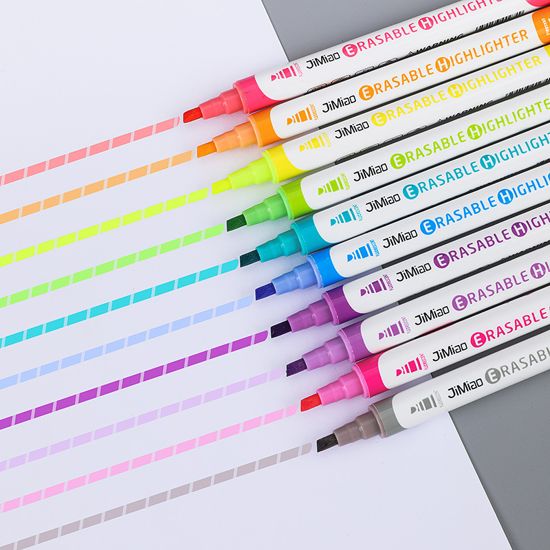 Desaparición rotulador marcador borrable color diario pluma Venta caliente 10 colores traje transfronterizo caliente-Venta de color eliminación resaltador