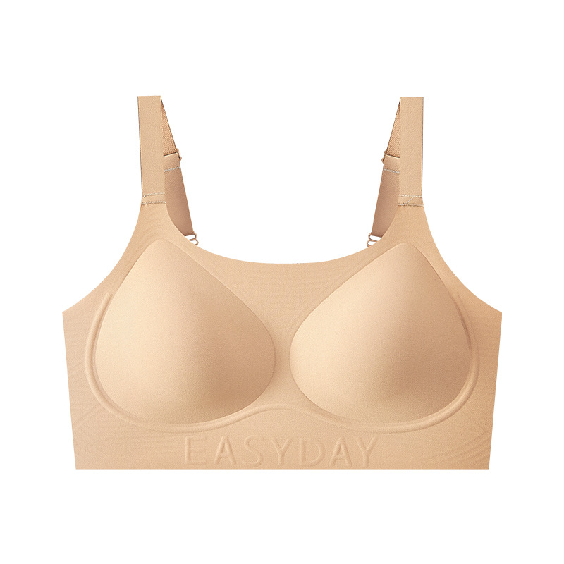 Bra de belleza de espalda, pecho grande, anti-prolapso, pecho colateral, fondo líquido sin marca, ropa interior, cinturón de hombro invisible, sujetador ajustable