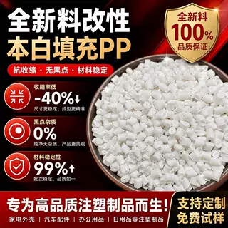 定制无黑点注塑级本白填充pp塑料 全新料改性能源车配件专用pp料