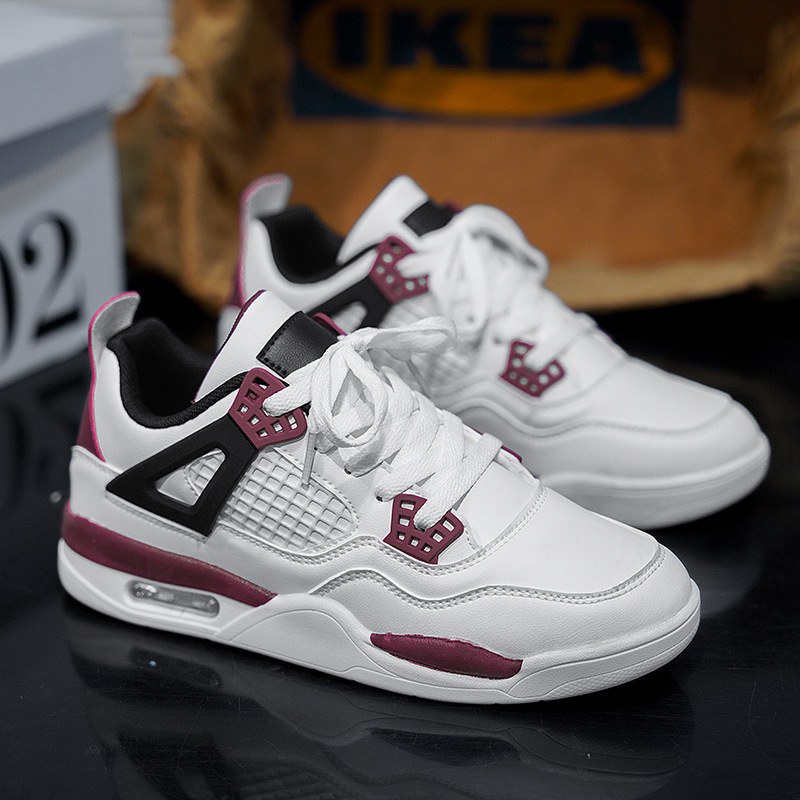 跨境秋冬男士小白鞋厚底噹生跑步运动鞋韩版皮面气垫青年男鞋代发