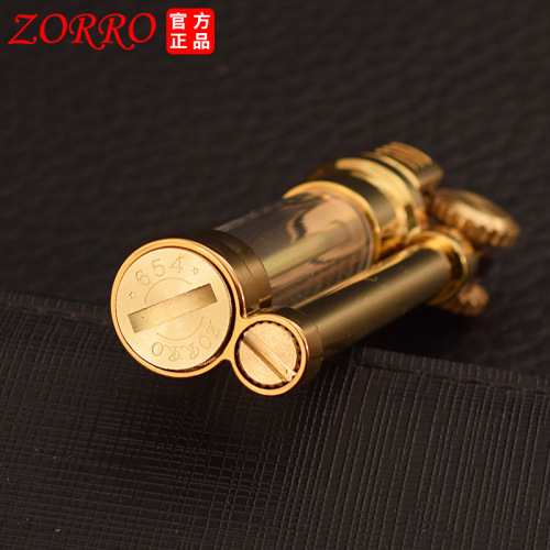 Zorro kerosene lighter 654 transparent small creative old-fashioned grinding wheel portable pendant metal lighter wholesale