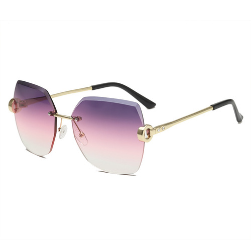 Round-frameless metal sunglasses wholesale new personalized European and American sunglasses women's sunglasses men's sun glasses