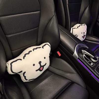Seat cushion, seat cover Silk Car Cushion for All Seasons - red-line-puppy-pillow-x2