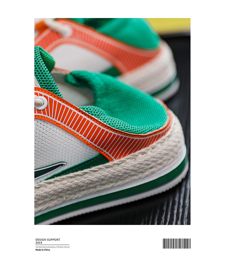 Scarpe da uomo autunnali Nuove scarpe sportive in mesh Un pedale Scarpe da marea intrecciate in paglia a doppio scopo con fondo spesso Scarpe casual da studente traspiranti da uomo_voghion.com