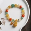 Yellow -green bucket bead hanging gourd