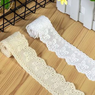 4 см цельнотонная хлопчатобумажная вышивка кружевной бант diy одежда юбка с вырезом одежды аксессуары для одежды