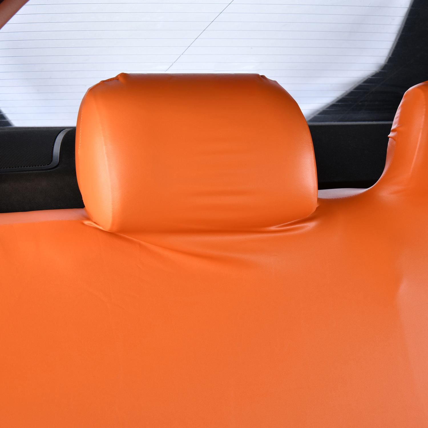 Pu Car Seat Cushion Cover, Elastic Universal Leather Rear Seat Three-Person Integrated Seat Cushion and Backrest Cover, Dustproof and Waterproof