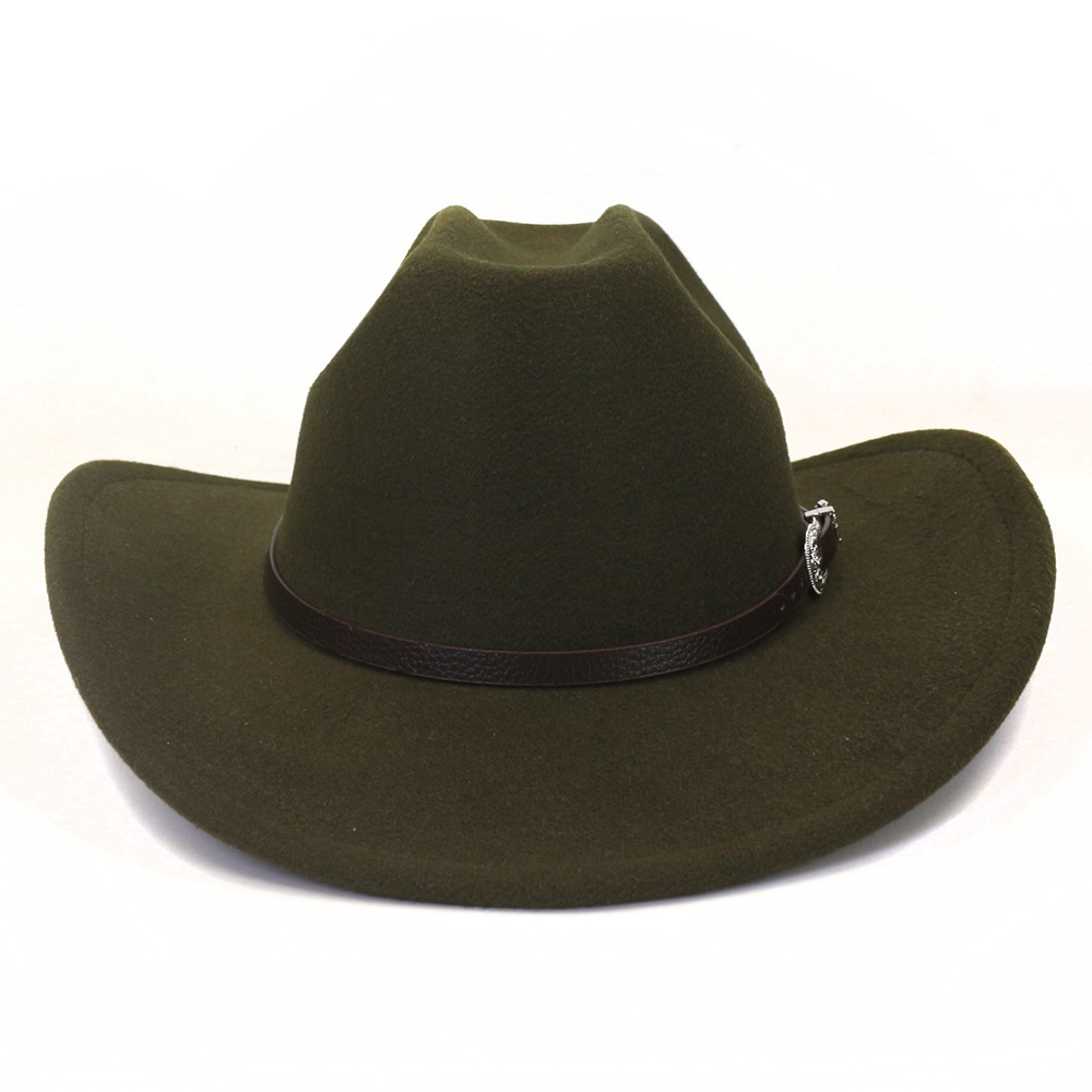 woolen Material Solid Color Pattern All Seasons Season Unisex Basic Cowboy Style Solid Color Big Eaves Fedora Hat
