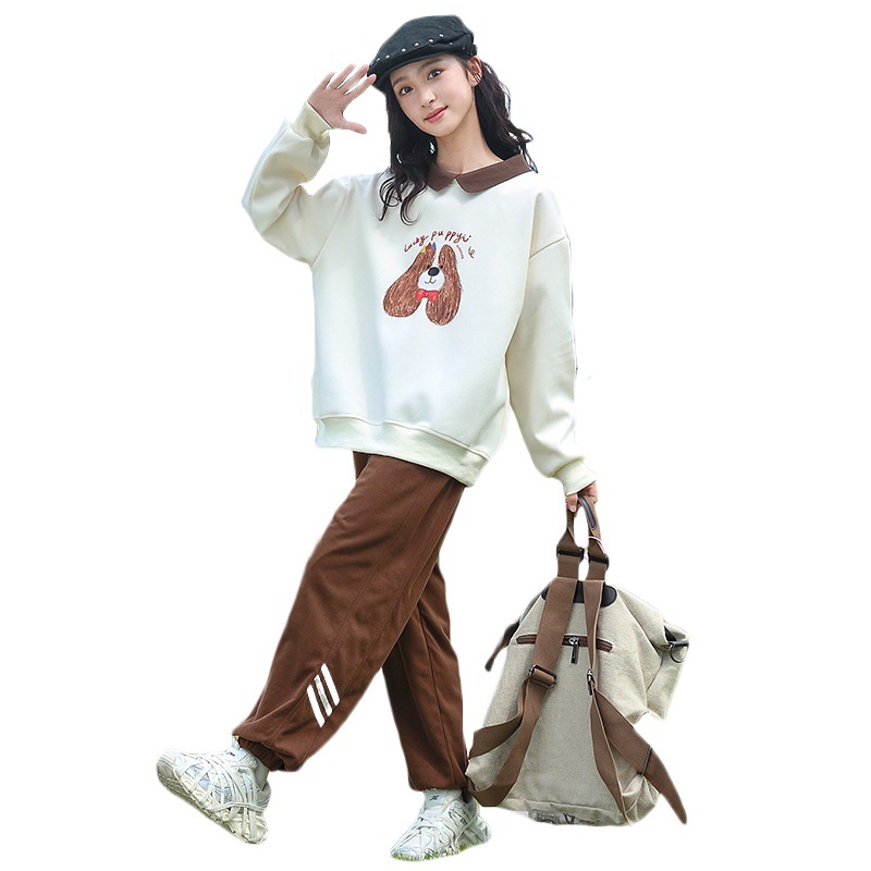 Girls' hoodie 2024 Spring and Autumn new western-style long sleeved loose top for girls' autumn clothing, internet_voghion.com